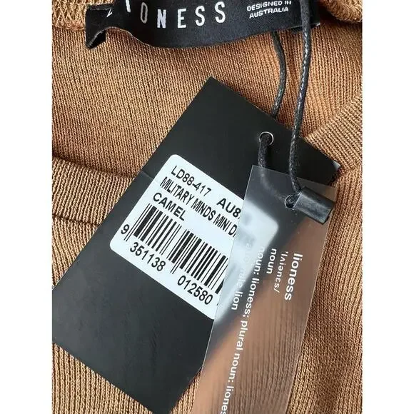 LIONESS Military Minds Mini Dress Camel New With Tags Size S - Picture 5 of 7